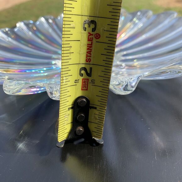 Vintage MCM Federal Iridescent Carnival Glass Starburst Plate Dish 9.5in - Picture 10 of 10